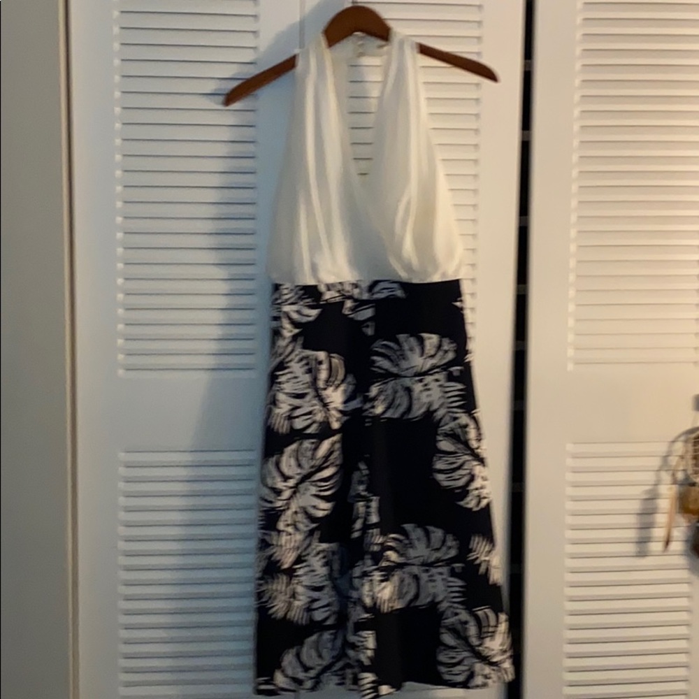 Blue and white romper